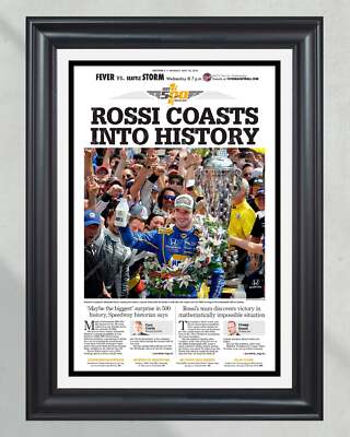 2016 Indianapolis 500 100th Anniversary Framed Front Page Newspaper Print