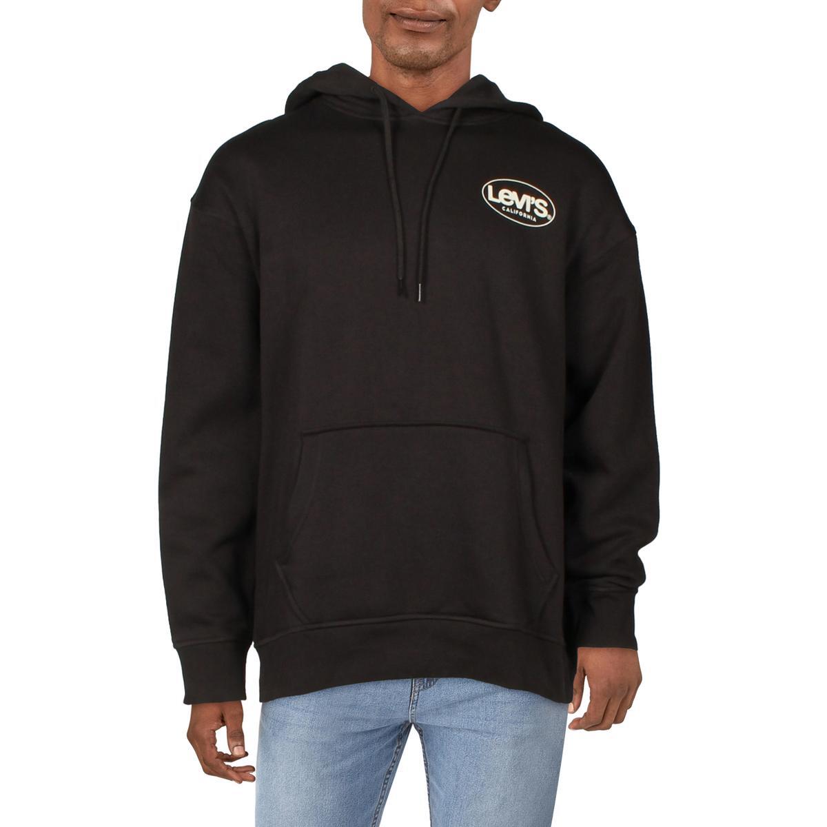 Levis Mens Surf Черная флисовая толстовка свободного кроя с капюшоном для отдыха XL BHFO 7489