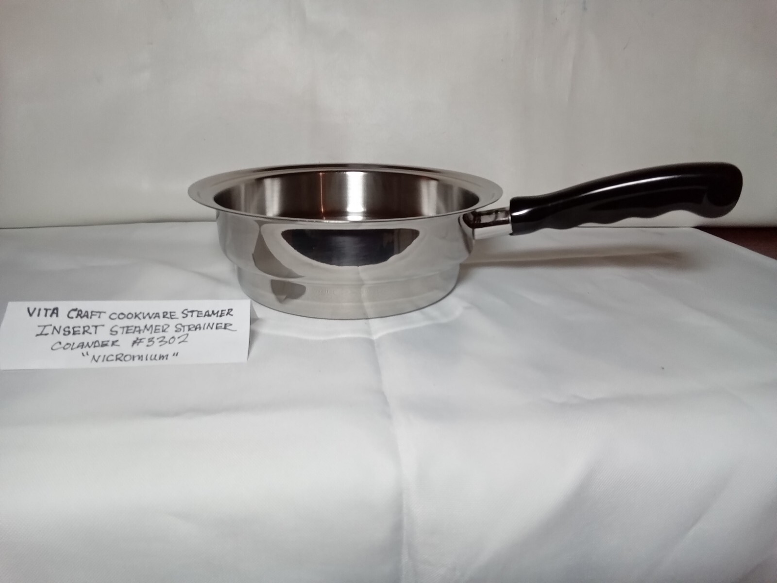 VITA CRAFT COOKWARE NICROMIUM STEEL INSERT STEAMER STRAINER COLANDER