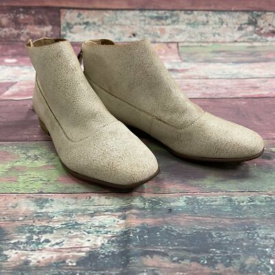 Clarks Pure Craft White Cracked Leather Ankle Booties Women Size 6.5 M NEW *