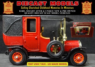 1907 UNIC TAXI MATCHBOX YESTERYEAR Y-28; ALTES DRUCKGUSSMODELL IM MASSSTAB 1:42 NEU OVP