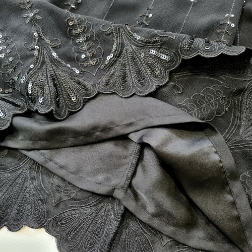 Review Black Sequined Embroidered Artdeco Dress Size AU 10 Excellent Condition - Picture 4 of 9