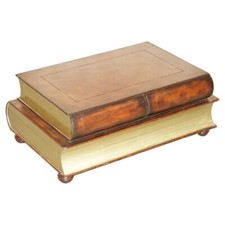 FULLY RESTORED BROWN LEATHER SCHOLARS STACK O...