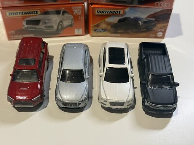 MATCHBOX 4 cars lot Ford F-150 Toyota 4runner Audi etron Bentley Bentayga used