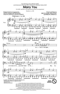 Marry You SAB Pop Choral Series Bruno Mars