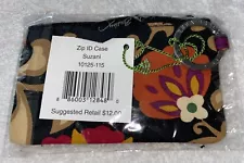Vera Bradley Zip ID Case Zipper Pouch Coin Purse Keyring Suzani Retired Nwt