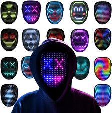 Led Mask, Light up Mask with Gesture Sensing, LED Lighted Face Transforming Hall