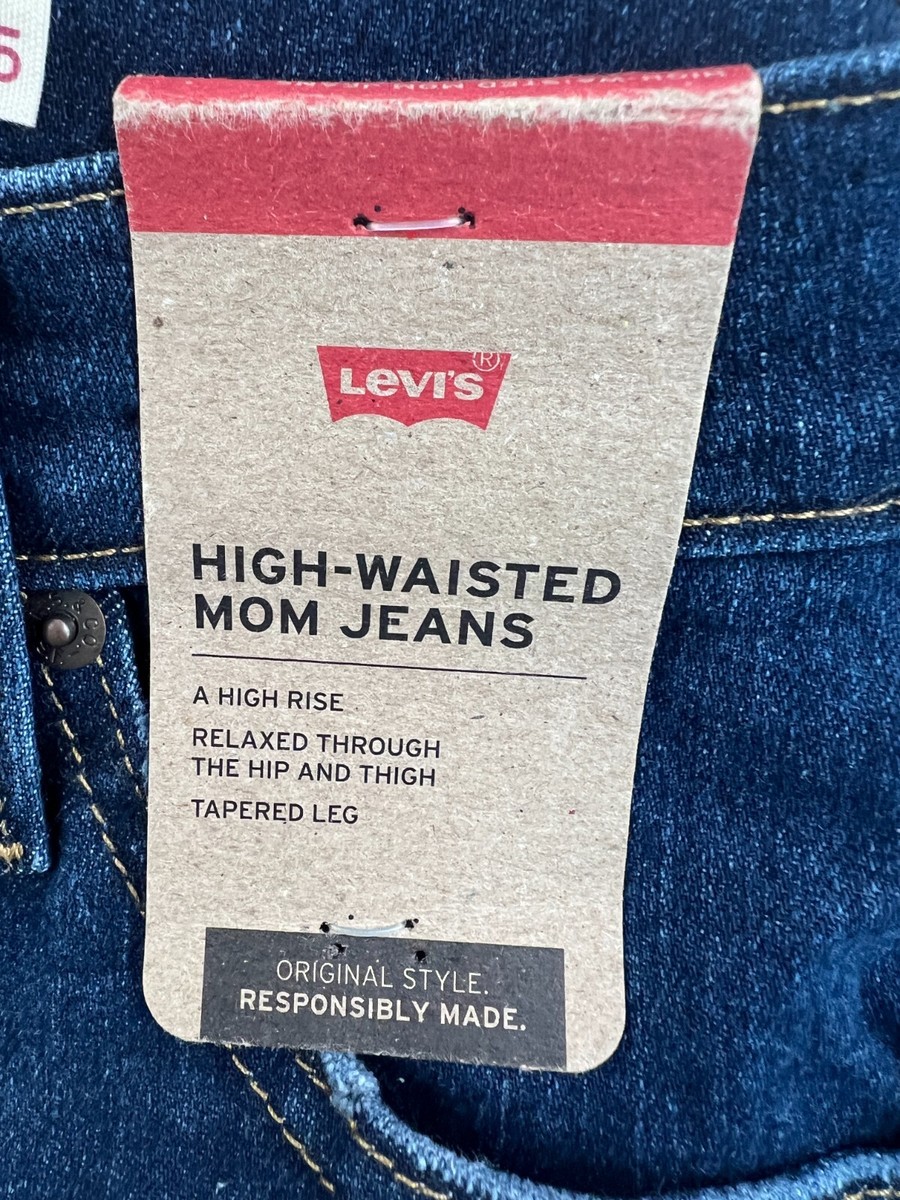Levi's Women High Waisted Mom Tapered Leg Zip Fly Jeans Blue 25x29