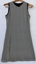 J. Crew Business Dress Sleeveless Sz 4 Black White Geometric Knee Length Office