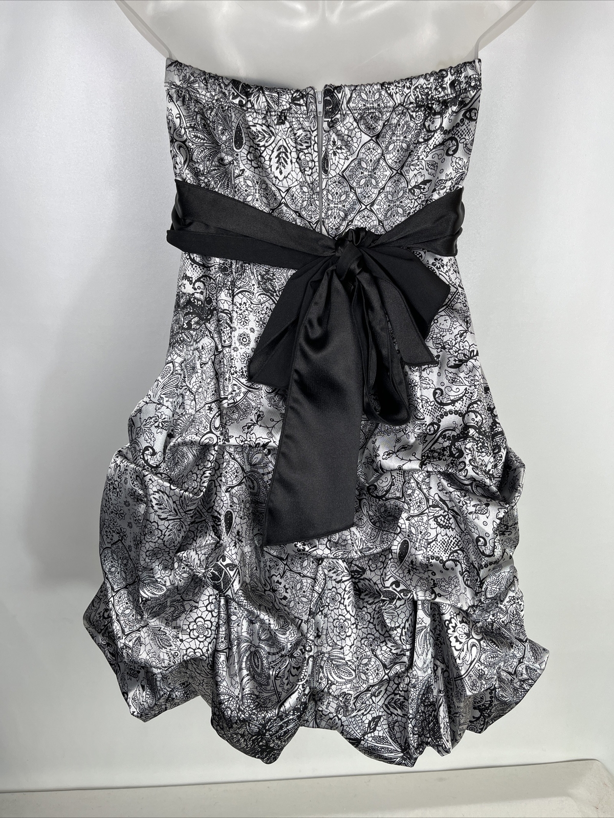 Ruby Rox Semiformal Satin Silver Black Bow Gather… - image 7