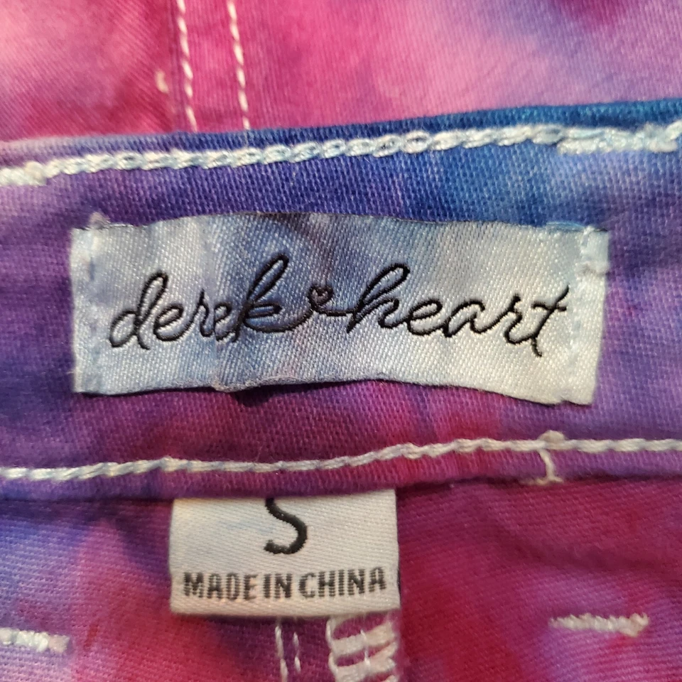 Falda corta Derek Heart para mujer pequeña reciclada denim azul rosa púrpura elástica/cremallera Foto 3 de 4