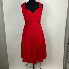 Killreal Sweetheart Red Dress Womens Sz L Sleeveless 50s Style Cocktail Party