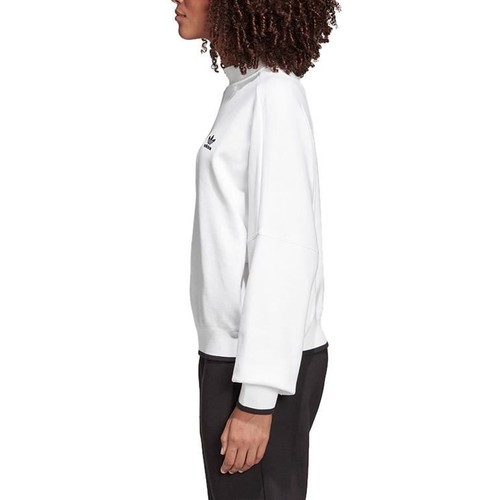 adidas Originals Women's Zipper Long Sleeve Sweatshirt - White - Picture 4 of 7