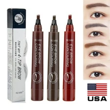 3D Microblading Tattoo Eyebrow Ink Pen Long Lasting Eye Brow Fork Pencil 4 Color