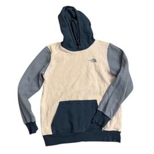 Womens The North Face Pullover Cotton Blended Hoodie Size S Cream Blue