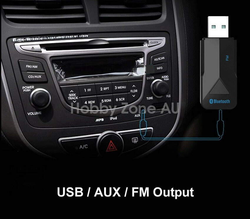 3in1 Bluetooth 5.0 Wireless Audio Receiver USB Adapter FM Transmitter 3.5mm AUX - Picture 8 of 12