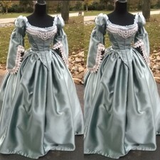 Medieval Vintage Long Sleeves Wedding Dresses Satin Square Neck Lace Appliques