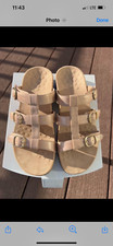 New Vionic Misa Rose Gold Triple Strap Sandals