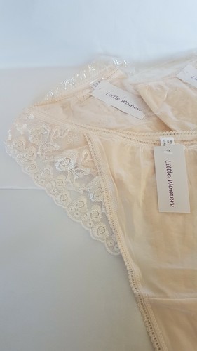 Pack de 3 Tangas Mujer Beige Mujer Pequeña Ribete de Encaje Satinado Bragas Talla 12 Nuevas - Imagen 5 de 11