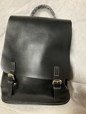 HESHE black leather backpack handbag Amazon.com: HESHE Leather Backpack Purse for Women  main image 2