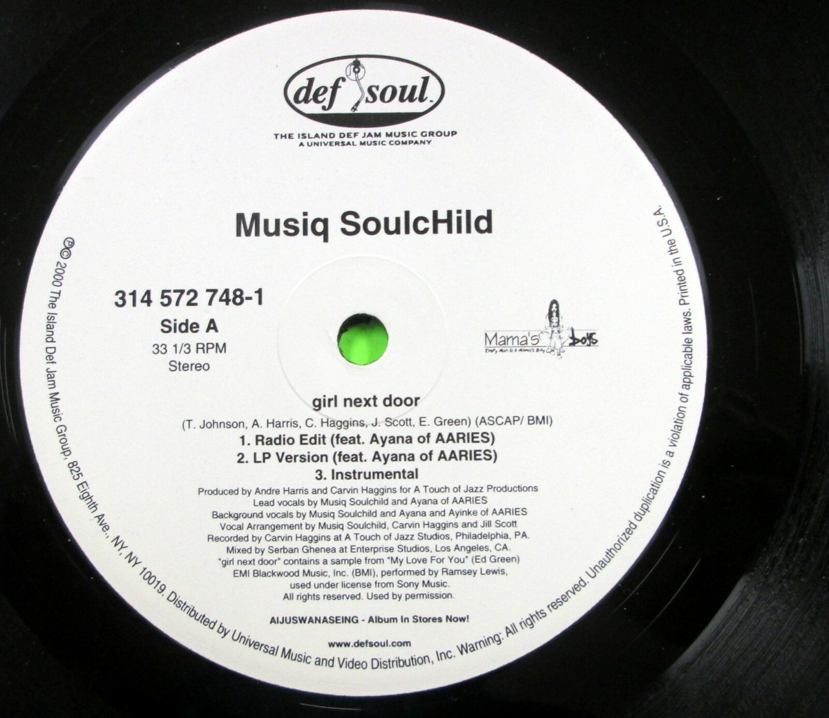 MUSIQ SOULCHILD Girl Next Door 2000 12