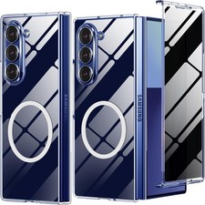 for Galaxy Z Fold 7 Magnetic Case with Privacy Samsung Z 7, Clear