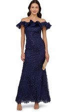 Women's Adrianna Papell Formal Long Dress Navy NWT Size 12