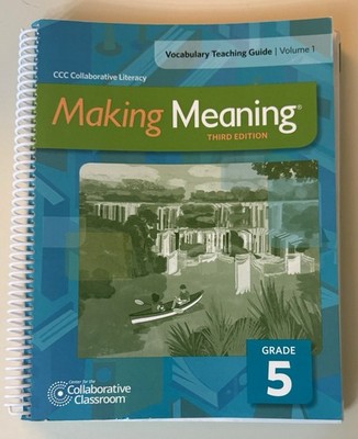 5th Grade - Making Meaning Vocabulary Teaching Guide -  Volume 1 - 3rd Edition