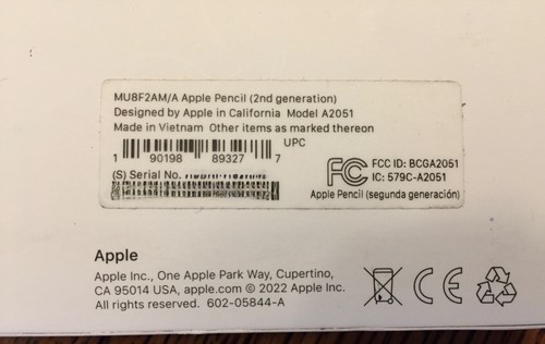 Apple Pencil 2nd Generation Wireless MU8F2AM/A model A2051 for Apple iPad Pro.. - Afbeelding 5 van 7