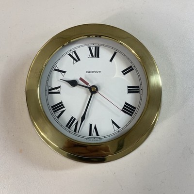 Acctim polished brass ship Style Wall clock Vtg German Kienzle quartz england@I