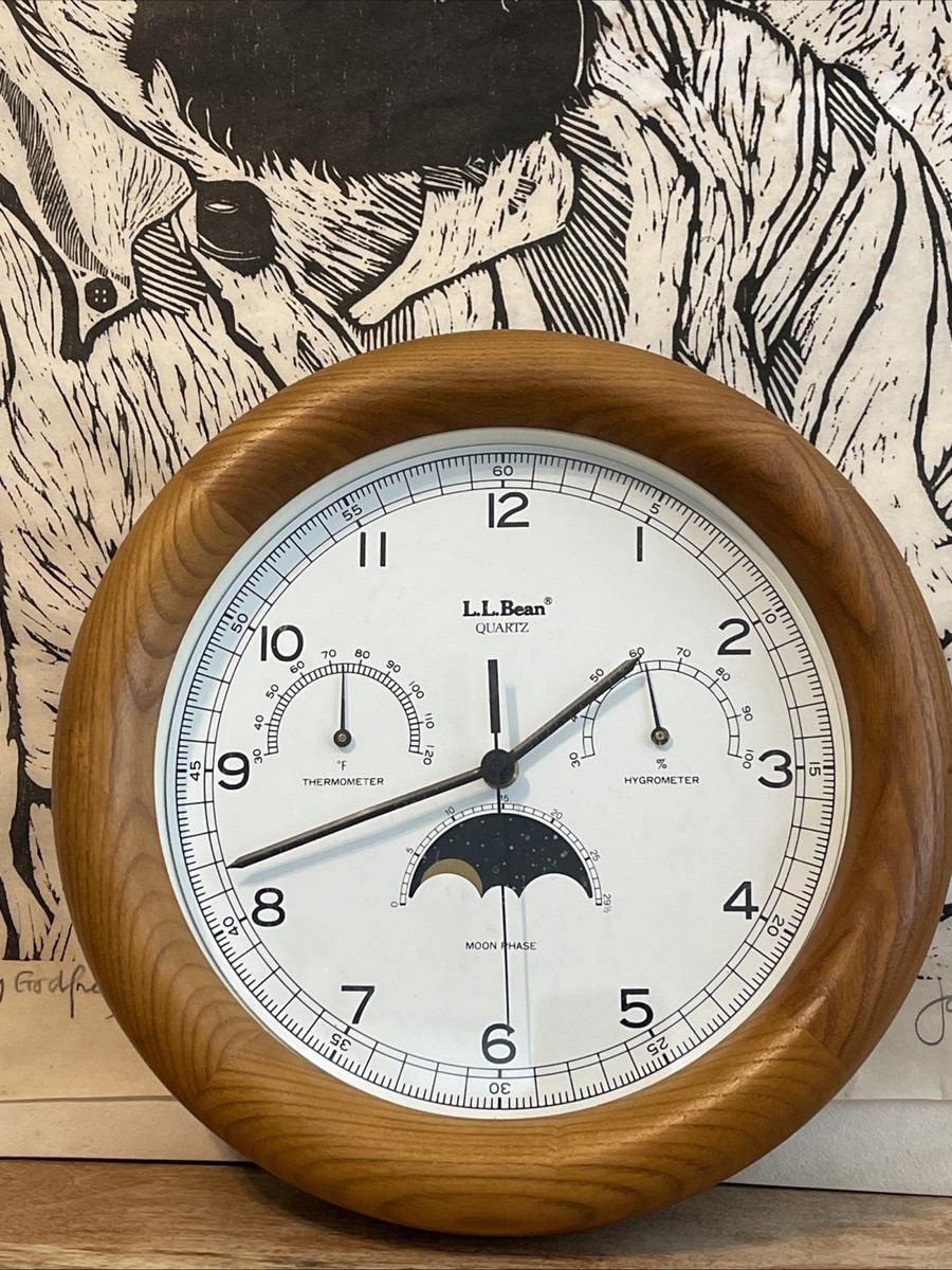 L.L. Bean エルエルビーン 壁掛け 時計 weather station L.L.Bean Weather Station 木製天気時計