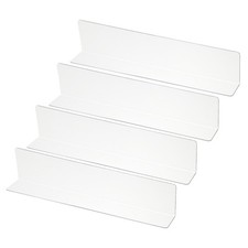 4 Pack Shelf Dividers for Closet Organization, 11.1x1.2x2.4" Acrylic, Clear