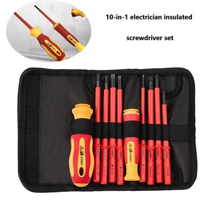 10 in 1 Insulated Screwdriver Set Electrician Magnetic Tips Interchangeable Head