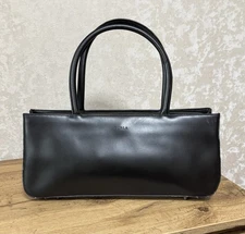 FURLA Womens Black Leather Shoulder Bag Tote Bag