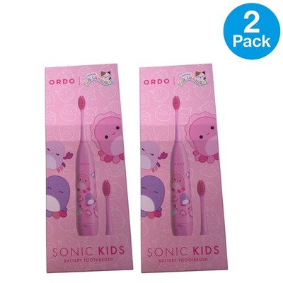 Ordo Sonic Kids Battery Toothbrush Squishmallows Pink 2 Pack New