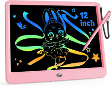 12 Inch LCD Writing Tablet with Anti-Lost Stylus, Erasable Doodle Board Colorful