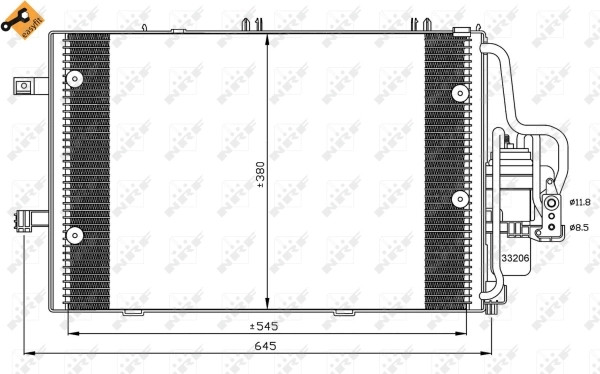 Condenseur climatisation NRF 35530 radiateur de clim compatible OE 13114011 aluminium