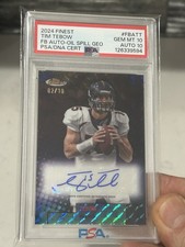2024 Topps Finest Tim Tebow Oil Spill Geo Auto /10 PSA 10/10 Dual graded Pop 1