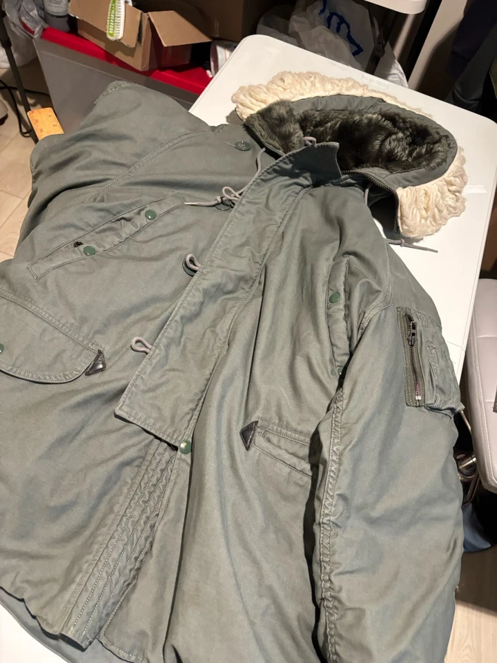 Chaqueta Parka De Colección Años 90 Militar de EE. UU. Clima Extremo Frío N-3B Talla Grande Foto 3 de 4