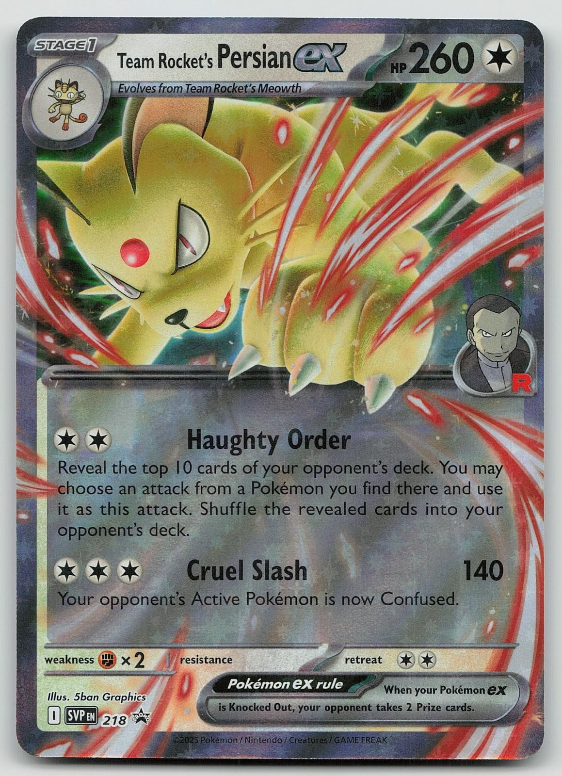 Pokemon Team Rocket's Persian ex 218 Scarlet & Violet Promo Promo Holo NM