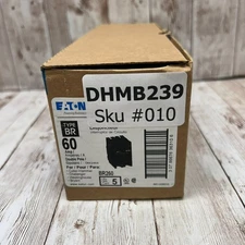 NEW BOX OF 5 EATON CUTLER-HAMMER TYPE BR BR260 2 POLE 60A/AMP CIRCUIT BREAKER