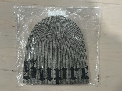 Supreme Old English Printed Logo Beanie Olive One Size SS26 NEW