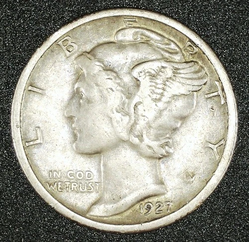 1927 D Mercury Silver Dime VF/XF !!
