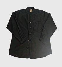 WAH Maker Frontier Clothing Shirt Men  s M Black Western Band Collar Made In USA