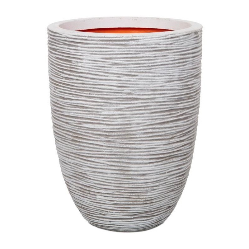 Pot de fleur resistant au gel et leger Capi Europe grand contenant ivoire