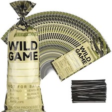 200 Pcs Wild Game Meat Bags 1 lb Ground Meat Bags Wild Game Freezer Bags for Sto