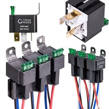 True MODS 6 Pack Bosch Style 4-Pin 12V Fused Relay Kit SPST 30 Amp