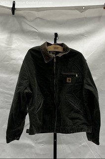 Vintage 2005 Carhartt J97 Moss Sandstone Detroit Jacket Elk Embroidery XL