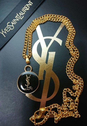 Yves Saint Laurent YSL Logo BEAUTE Round Top Gold Necklace Chain Official Japan - Bild 4 von 4