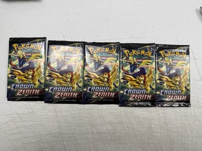 Lot Of 5 Pokemon Crown Zenith Booster Packs | Sealed